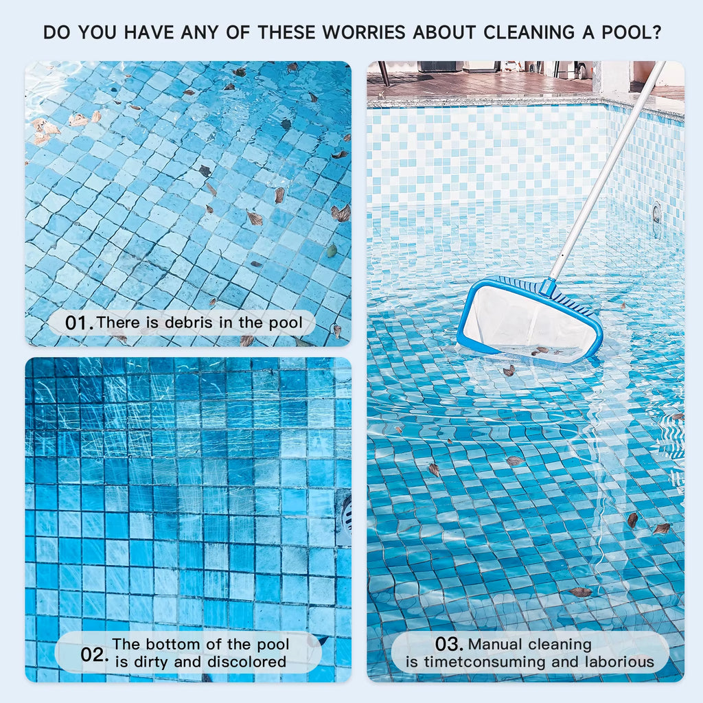 Cordless Robotic Pool Cleaner Automatic Swimming Pool Vacuum Cleaner Wireless Robot Vacuum Cleaner for Pool Auto-Parking