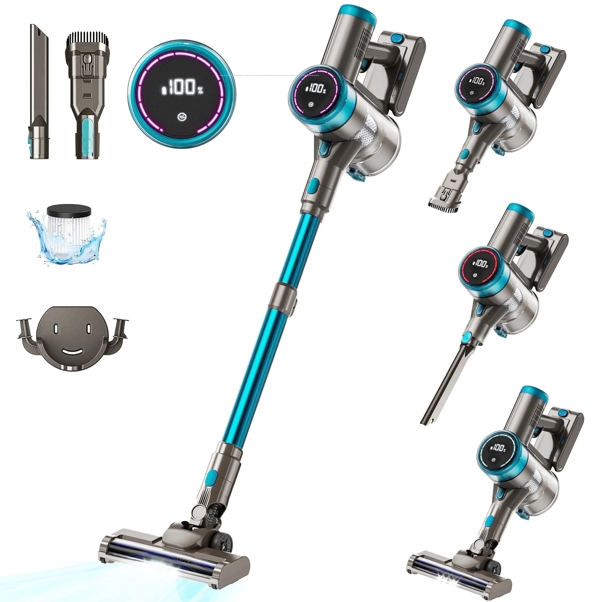 Cordless Vacuum Cleaner 38000PA/400W Stick Vacuum 50Min 2200Mah for Home Pet Hair Car Carpet Hardwood Floor