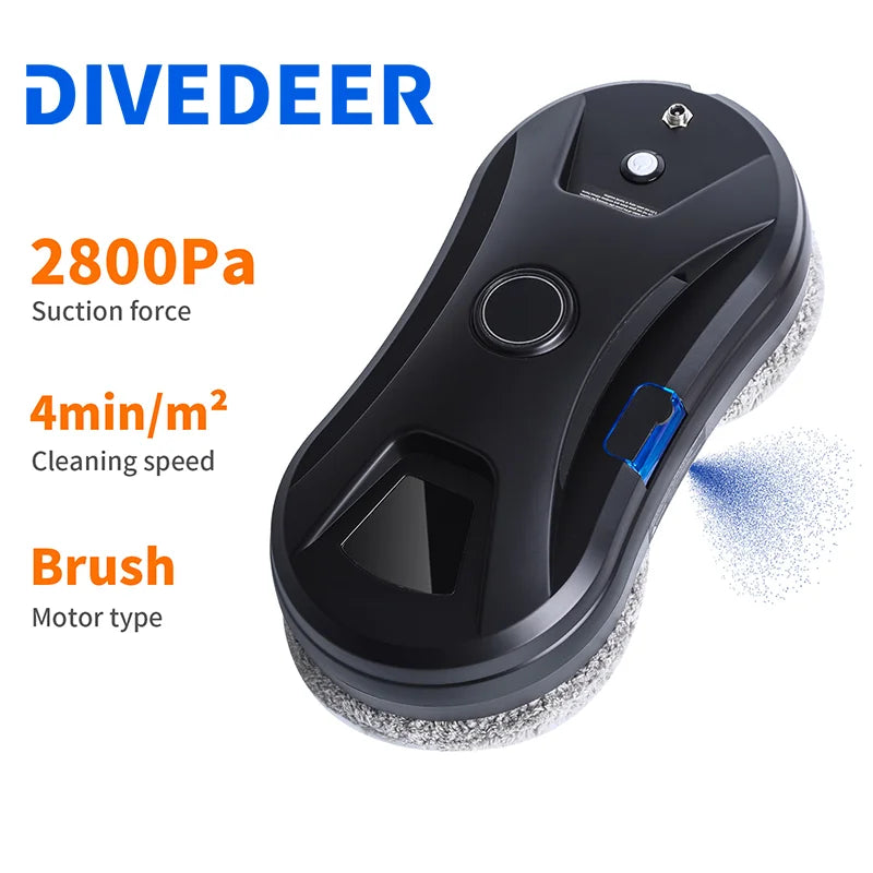 Window Cleaning Robot 5600PA Large Suction Electric Spray Window Cleaning Robot Fall Prevention Remote Cleaner