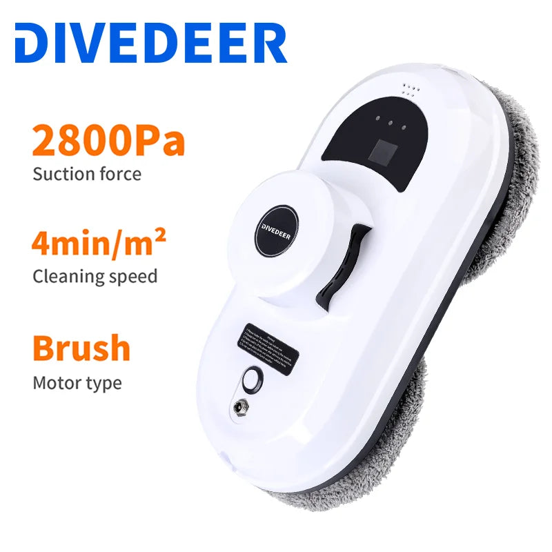 Window Cleaning Robot 5600PA Large Suction Electric Spray Window Cleaning Robot Fall Prevention Remote Cleaner