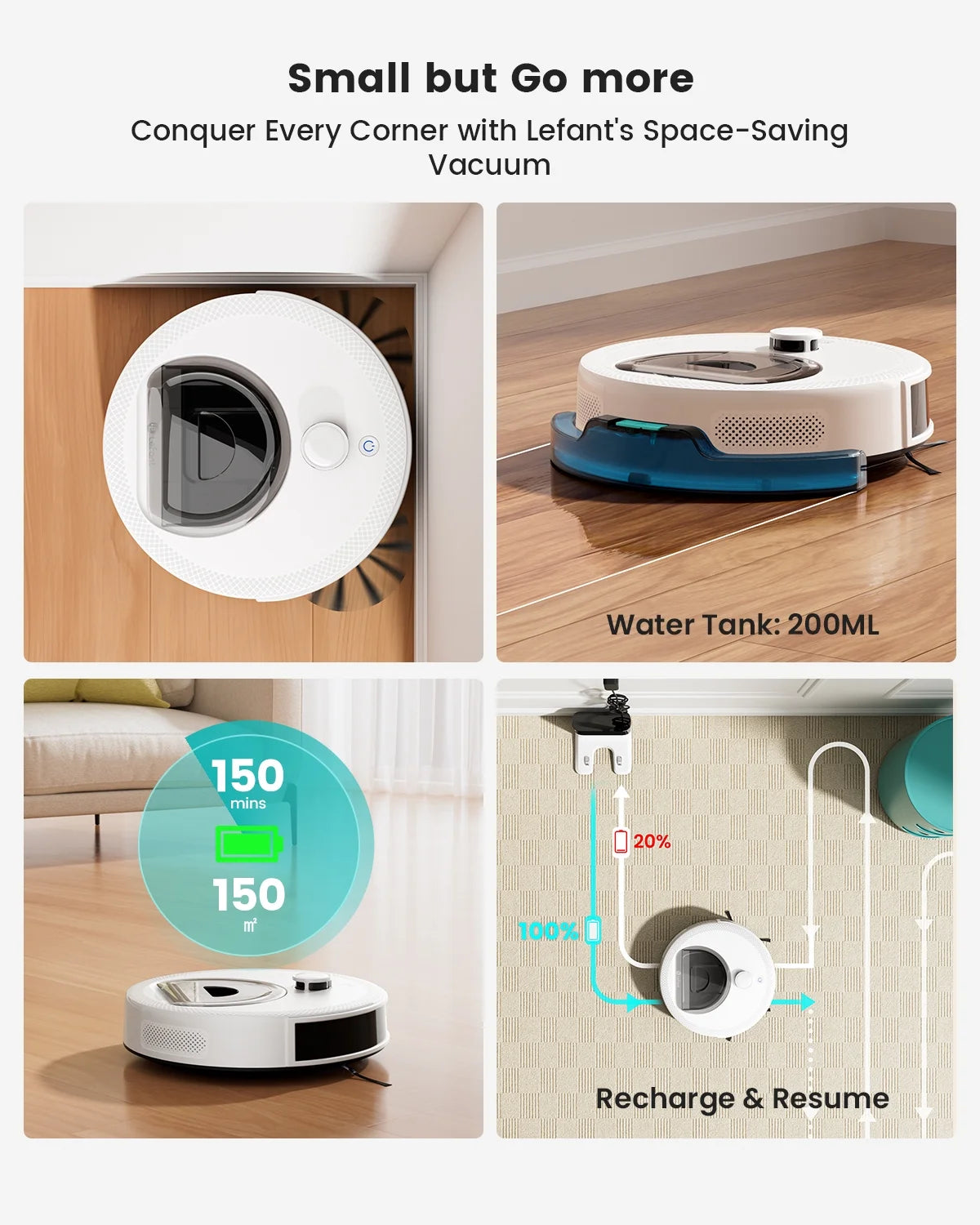 M330S Lidar Navigation Robot Vacuum and Mop, 450Ml Visible Dustbin, 190° PSD Obstacle Avoidance, Multi-Level Mapping, Robot Vacuum Cleaner for Hardwood Carpets Pet Hair
