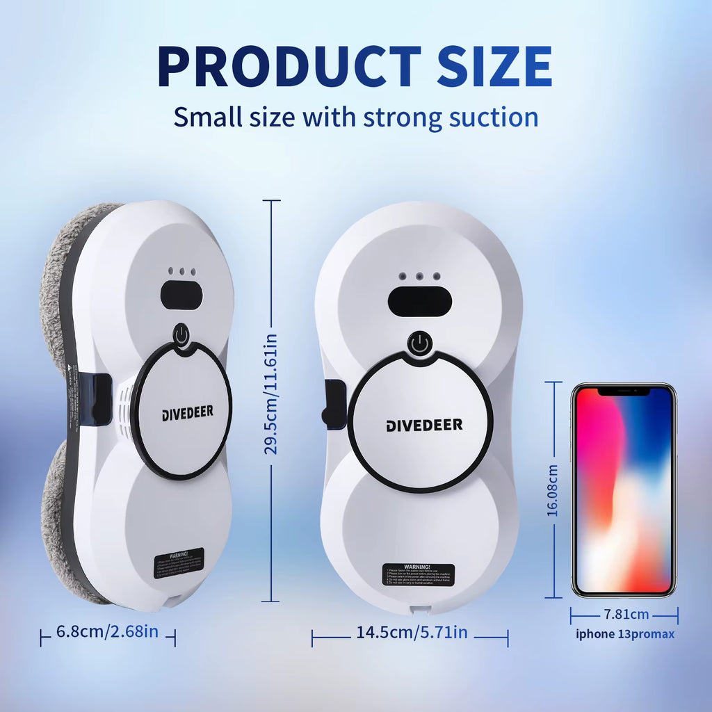 Window Cleaning Robot 5600PA Large Suction Electric Spray Window Cleaning Robot Fall Prevention Remote Cleaner