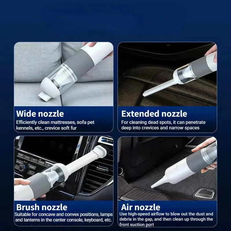 Car Vacuum Cleaner New 3 In1 Wireless Automobile Vacuum Cleaner Portable Robot Vacuum Cleaner Handheld Mini Dust Catcher